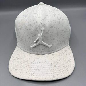 Air Jordan Hat‎ Men White Speckled Print Embroidered Logo Jumpman Snap Back Cap